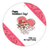 Happy Valentines Day Valentine Circle Favor Tag 2x2